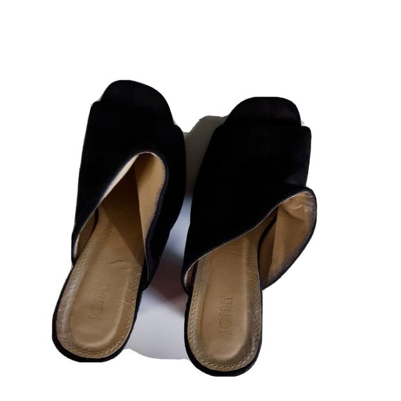 Sofree Size 39 / 8 Embroidered Chunky Heels Floral Mule Slip On Black Red Cute - Picture 12 of 12